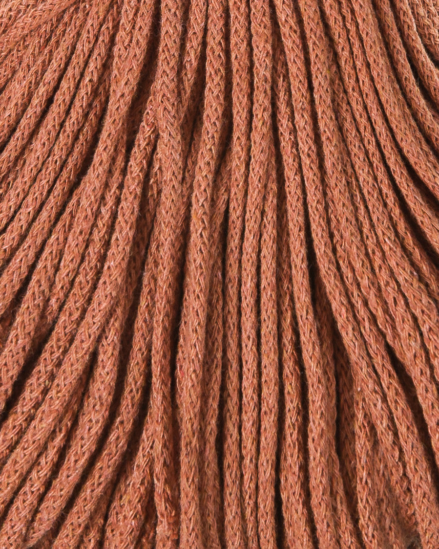 Bobbiny 3mm Braided Cotton Cord (100m/ 108yds) -- TERRA COTTA -- Macrame & Crochet