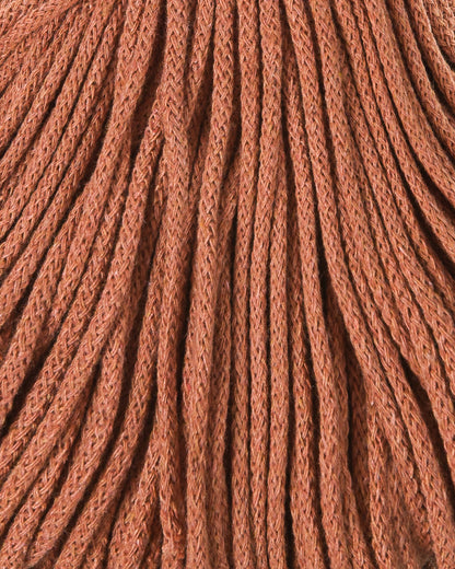 Bobbiny 3mm Braided Cotton Cord (100m/ 108yds) -- TERRA COTTA -- Macrame & Crochet