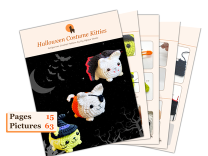 Halloween Costume Kitties Crochet Pattern - Instant Download PDF