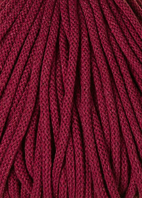 Bobbiny 5mm Braided Cotton Cord (100m/ 108yds) -- WINE RED -- Macrame & Crochet