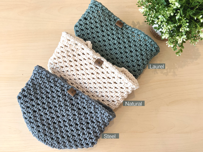 Hand-Crocheted Round Hanging Basket - Multipurpose Wall Organizer (Small / Large)