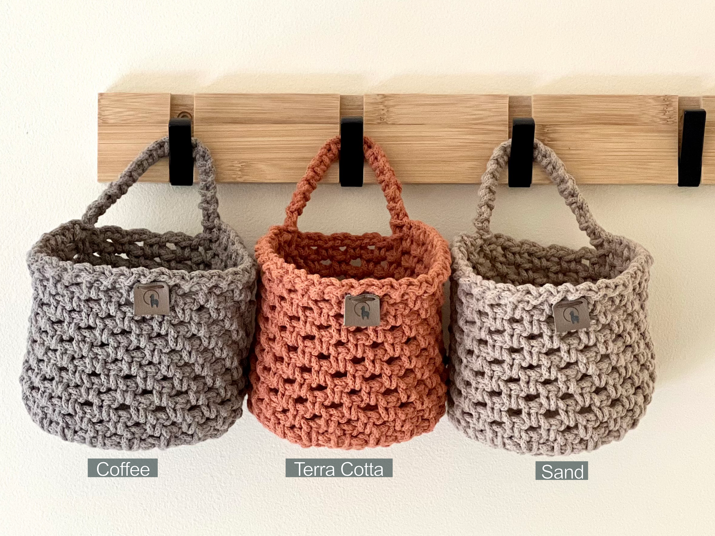 Hand-Crocheted Round Hanging Basket - Multipurpose Wall Organizer (Small / Large)