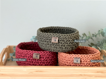 Minimalist Round Basket (5") - Hand-crocheted
