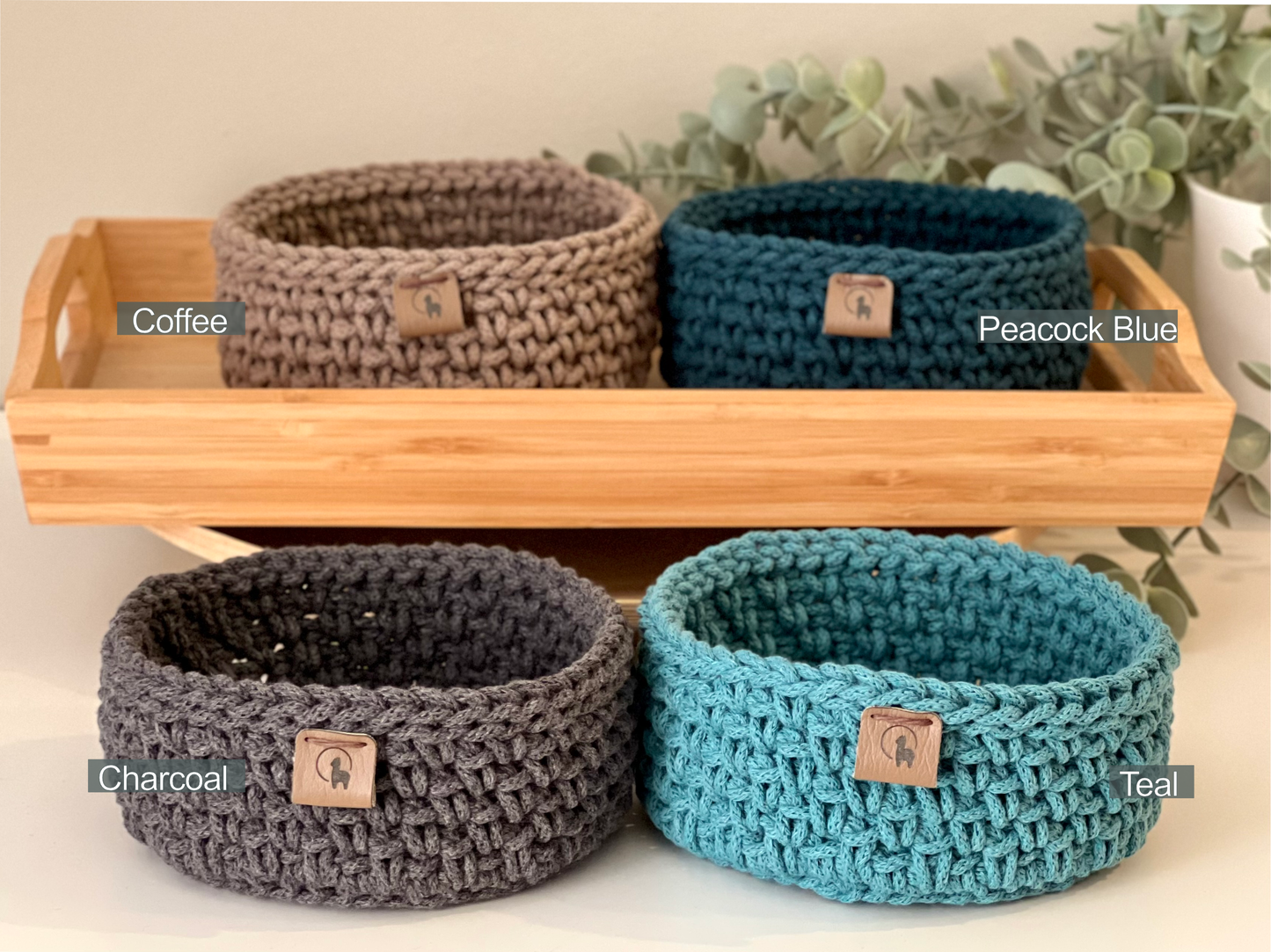 Minimalist Round Basket (5") - Hand-crocheted