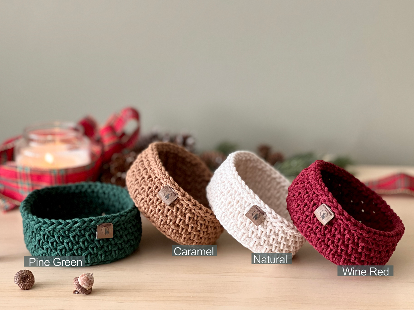 Minimalist Round Basket (5") - Hand-crocheted