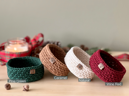 Minimalist Round Basket (5") - Hand-crocheted