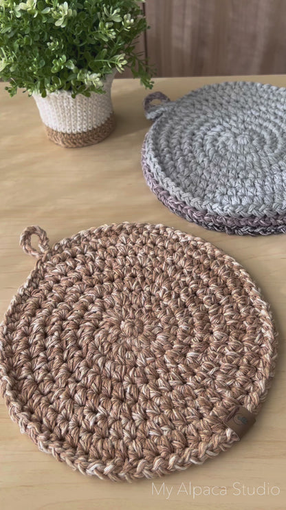 Chunky Rustic Hot Pad Crochet Pattern - Instant Download PDF
