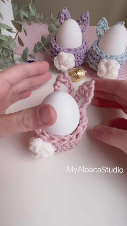 Bunny Easter Egg Holder- Set of 3, Hand-crocheted