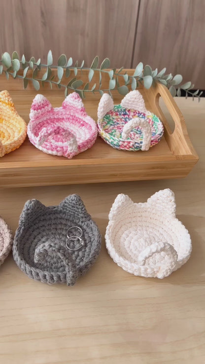 Hand-crocheted Cat Trinket Dish