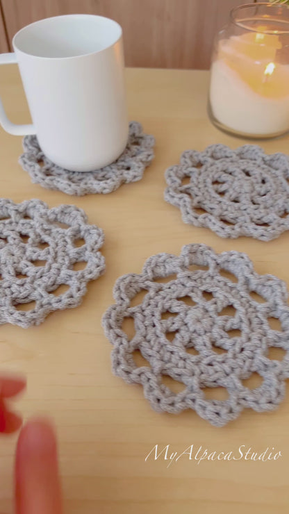 Hana Coaster and Holder Crochet Pattern - Instant Download PDF