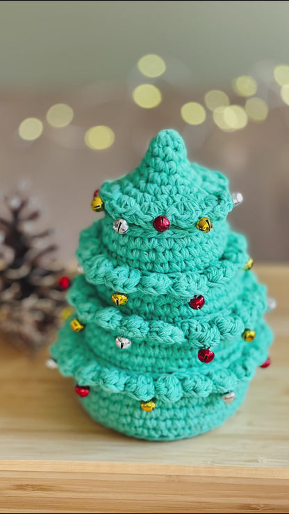 Stacking Christmas Tree Basket Crochet Pattern - Instant Download PDF