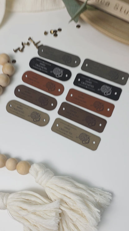 Vegan Leather Tags (set of 5, 10 or 20), Snap-rivets included