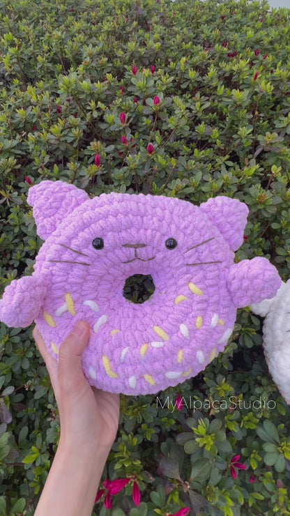 Donut Cat Plushie Crochet Pattern - Instant Download PDF