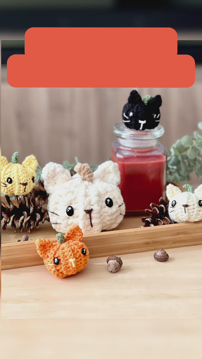 Pumpkin Cat in 2 sizes Crochet Pattern - Instant Download PDF