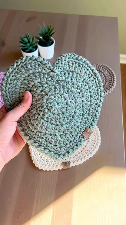 Heart Trivet Crochet Pattern - Instant Download PDF