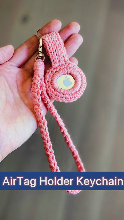 AirTag Holder Keychain Crochet Pattern - Instant Download PDF