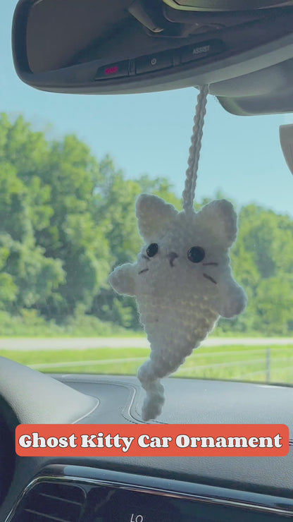 Ghost Cat Car Charm